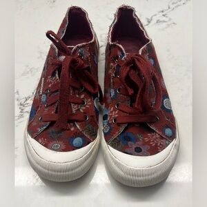 Rocket Dog JAZZIN Red Floral print sneaker shoes women size 9